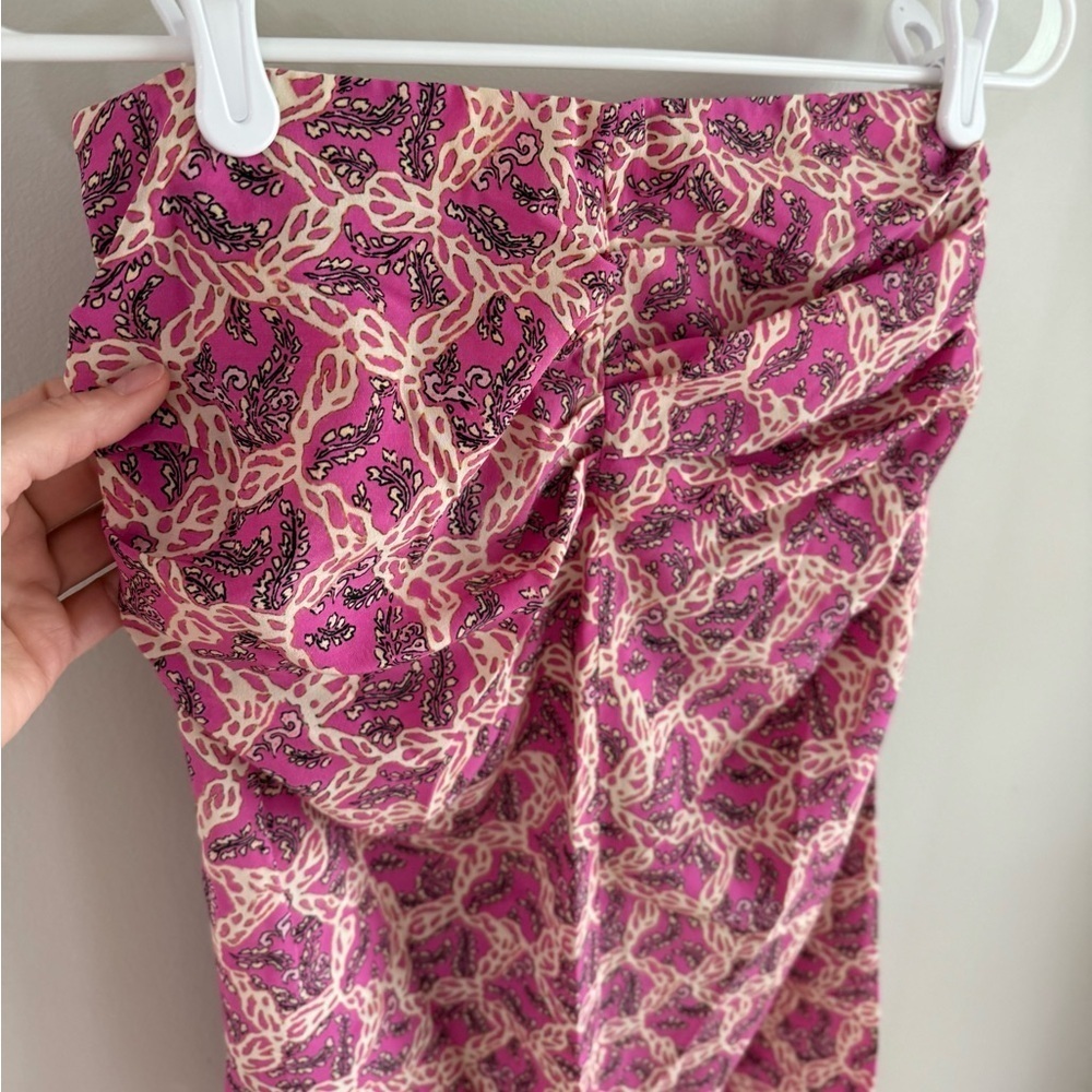 Isabel Marant Gaella Midi Skirt - Fuchsia Print - Silk - FR Size 38/US Size 6 - Picture 10 of 15